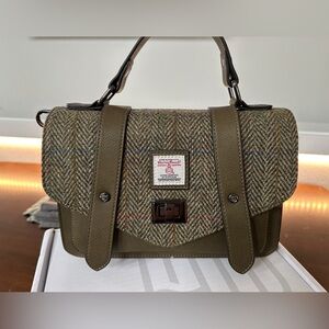 Islander Harris Tweed Olive Green Satchel